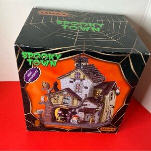 Lemax Spooky Town Haunted House with Green and Orange Accents